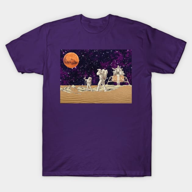 Retro Astronauts In Space T-Shirt by CANJ72